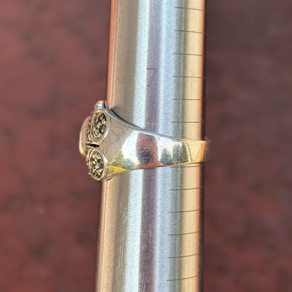 Vintage Amethyst & Marcasite Sterling Silver Ring - Picture 9 of 9
